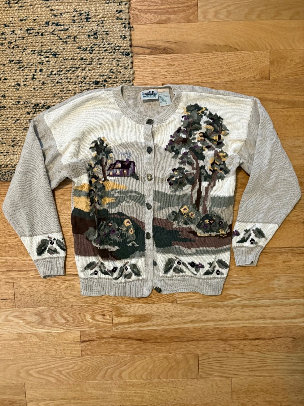 Adorable vintage 100% cotton cottage core Northern Reflections cardigan